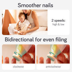 Baby Uma soft grind disc for gentle smoothing of nails.