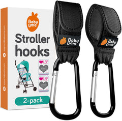 Baby Uma stroller hooks 2-pack keeps extra items within reach on busy outings