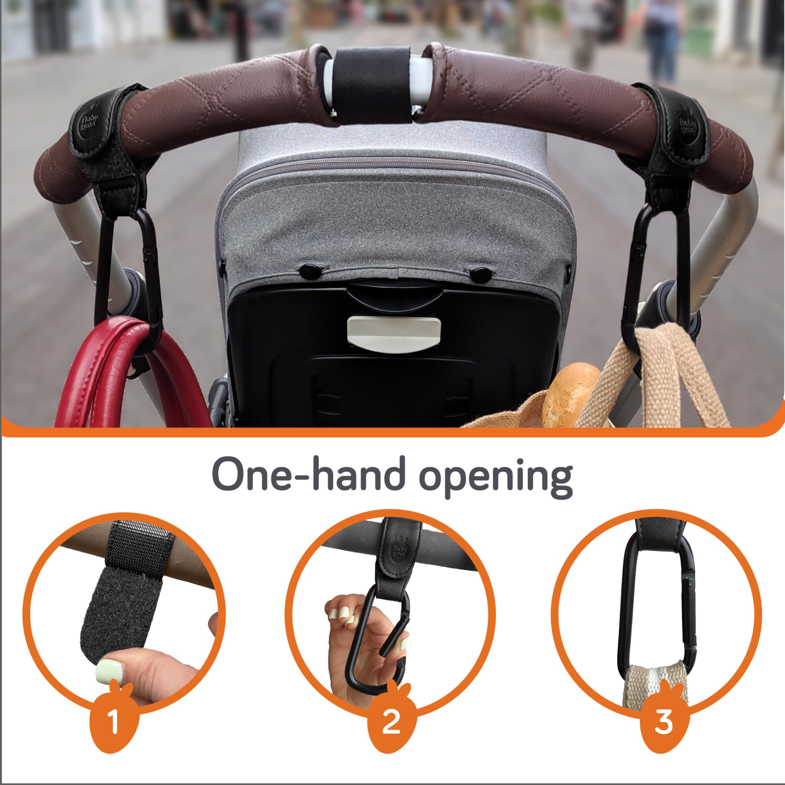 Baby Uma adjustable non-slip clips secure bags reliably