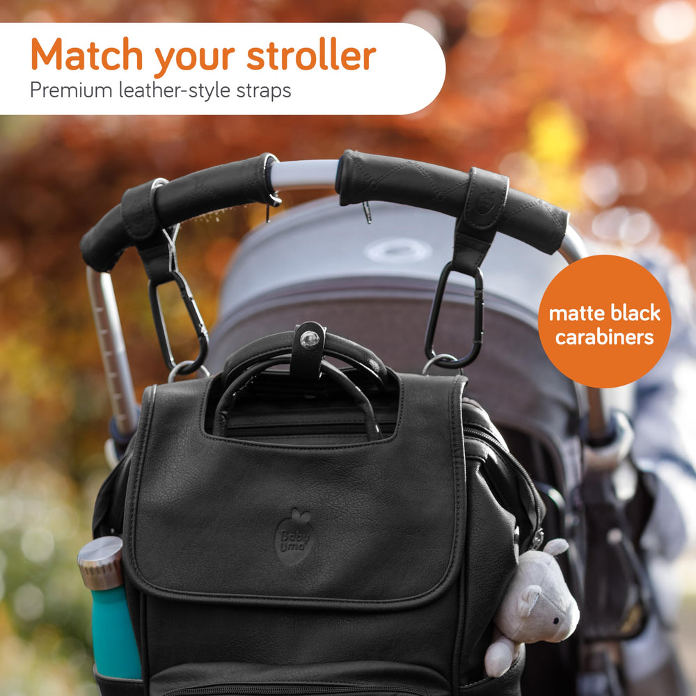 Baby Uma stroller hooks faux-leather design for stylish organization