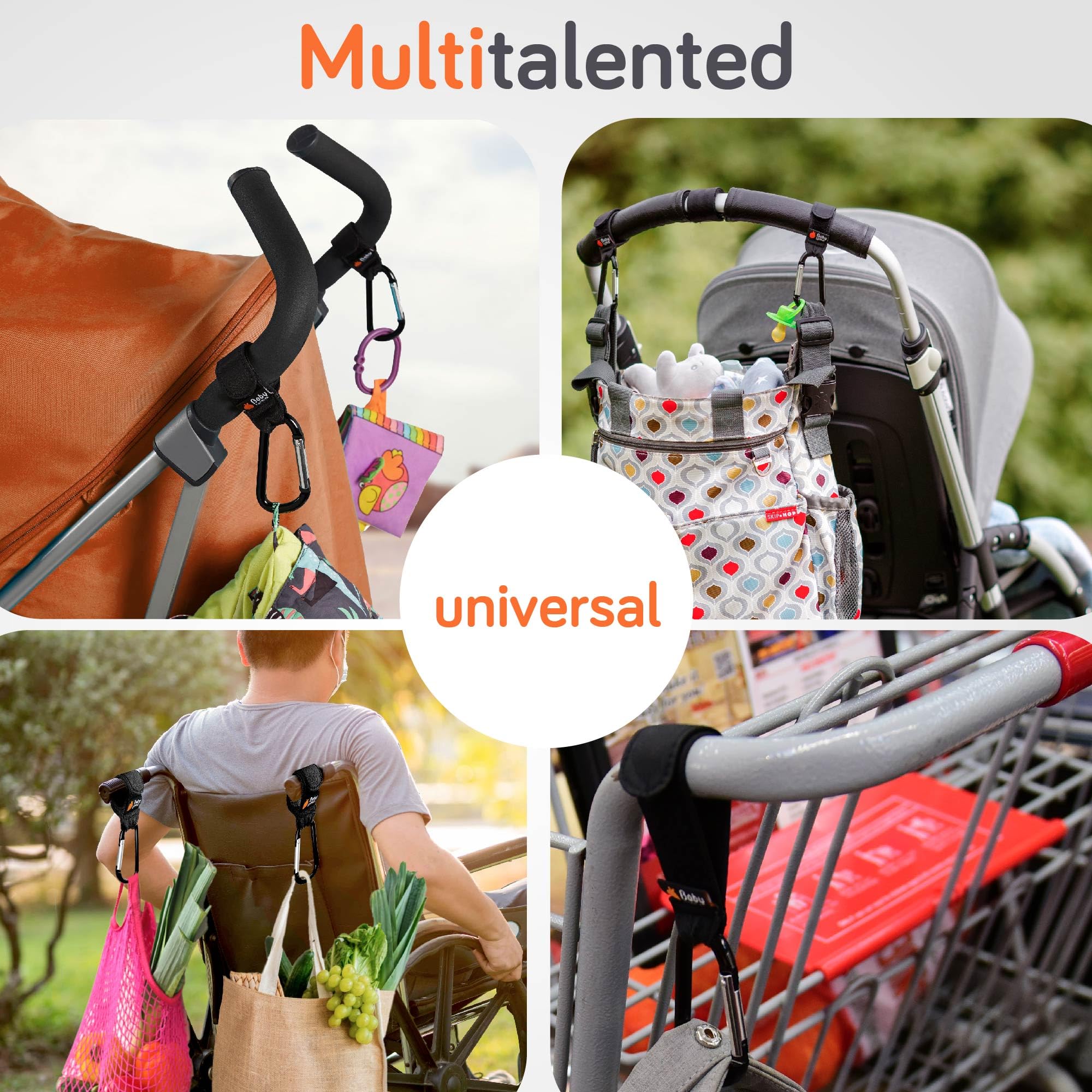 Baby Uma stroller hooks Multi-use solution also works with wheelchairs and mobility devices