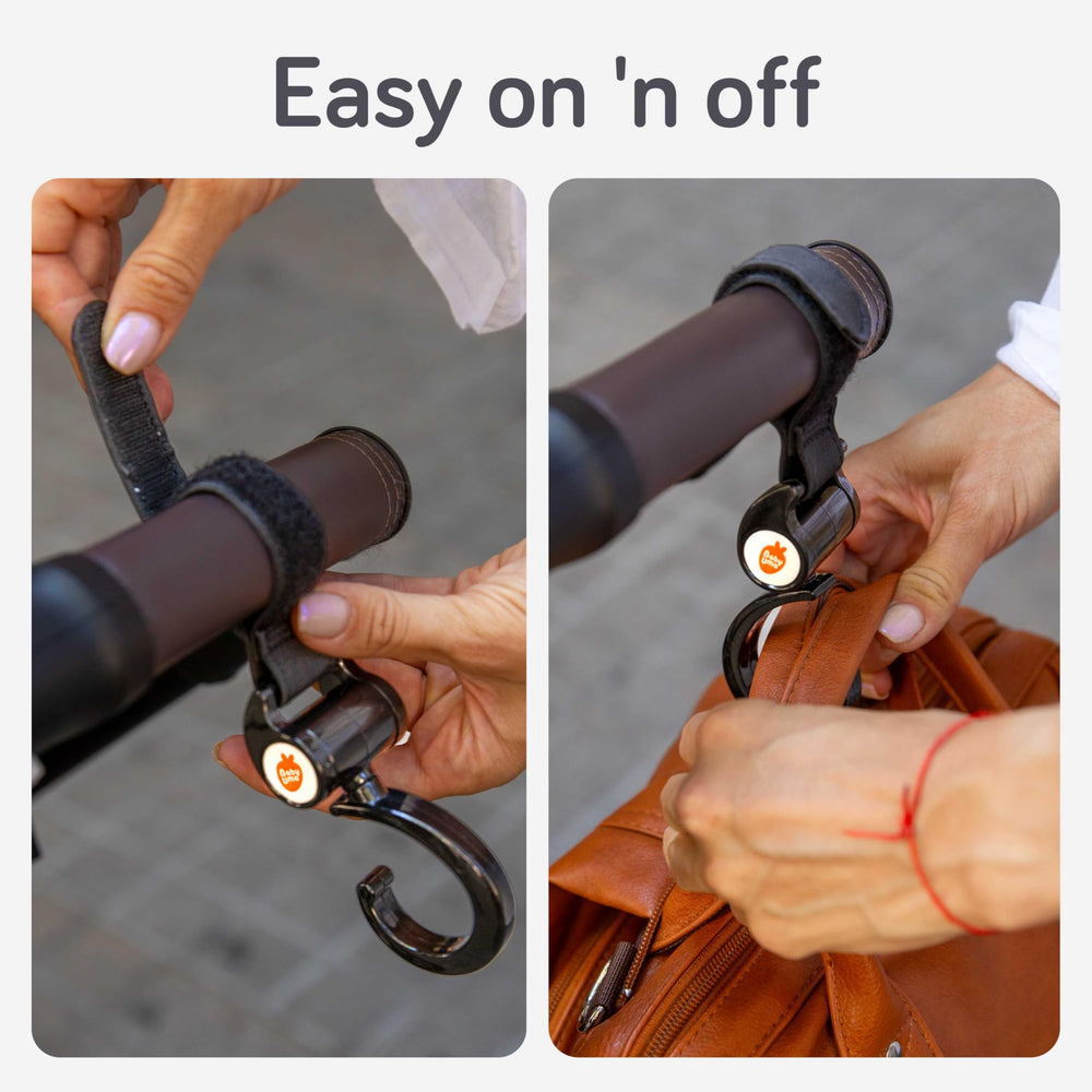 Baby Uma stroller hooks offer universal fit for most strollers