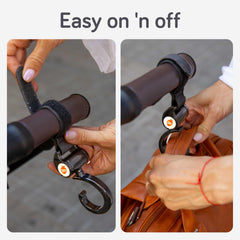 Baby Uma stroller hooks offer universal fit for most strollers