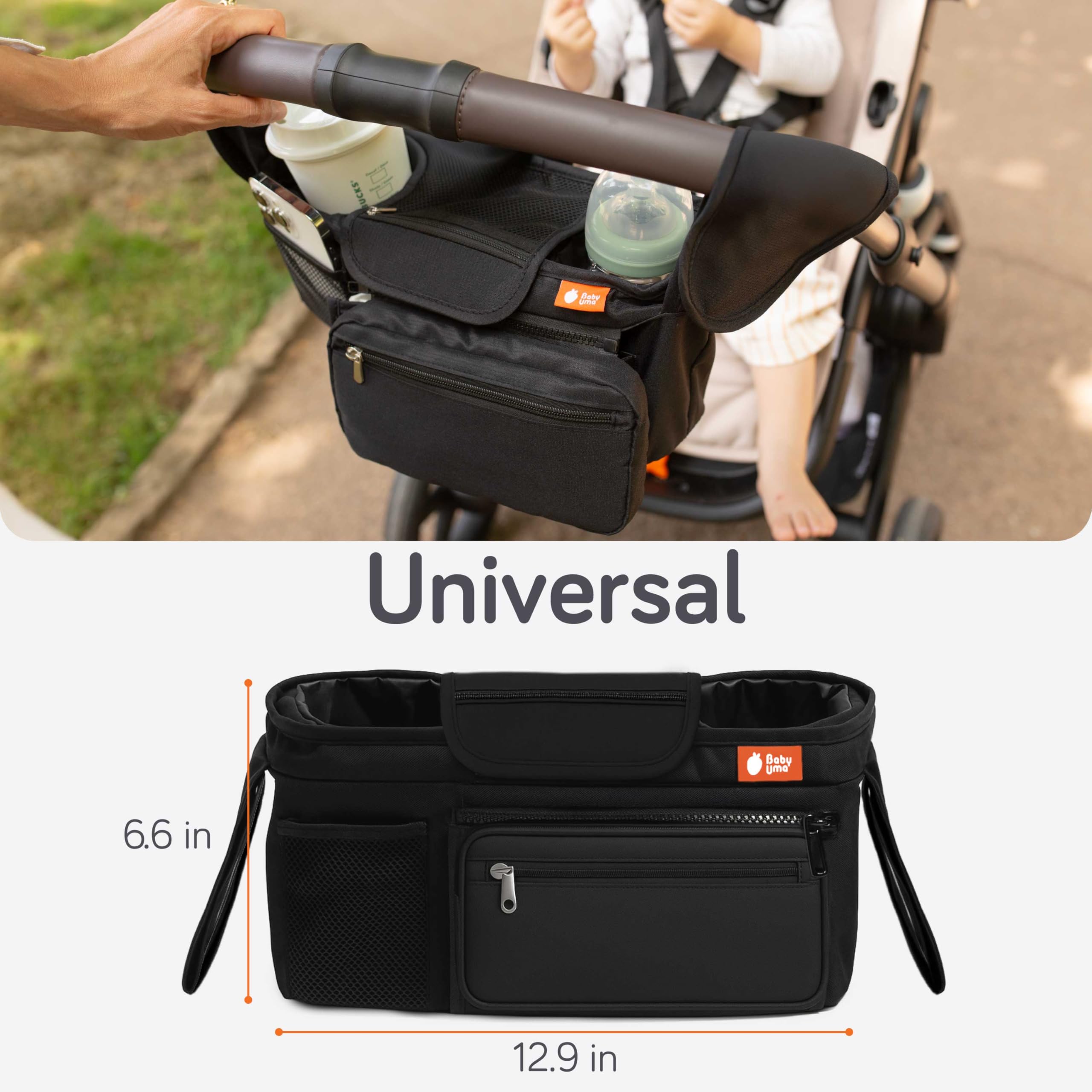 Baby Uma universal fit confirms compatibility with most strollers.