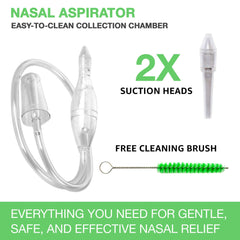 BABY-VAC suction head with adjustable power for safe mucus removal.