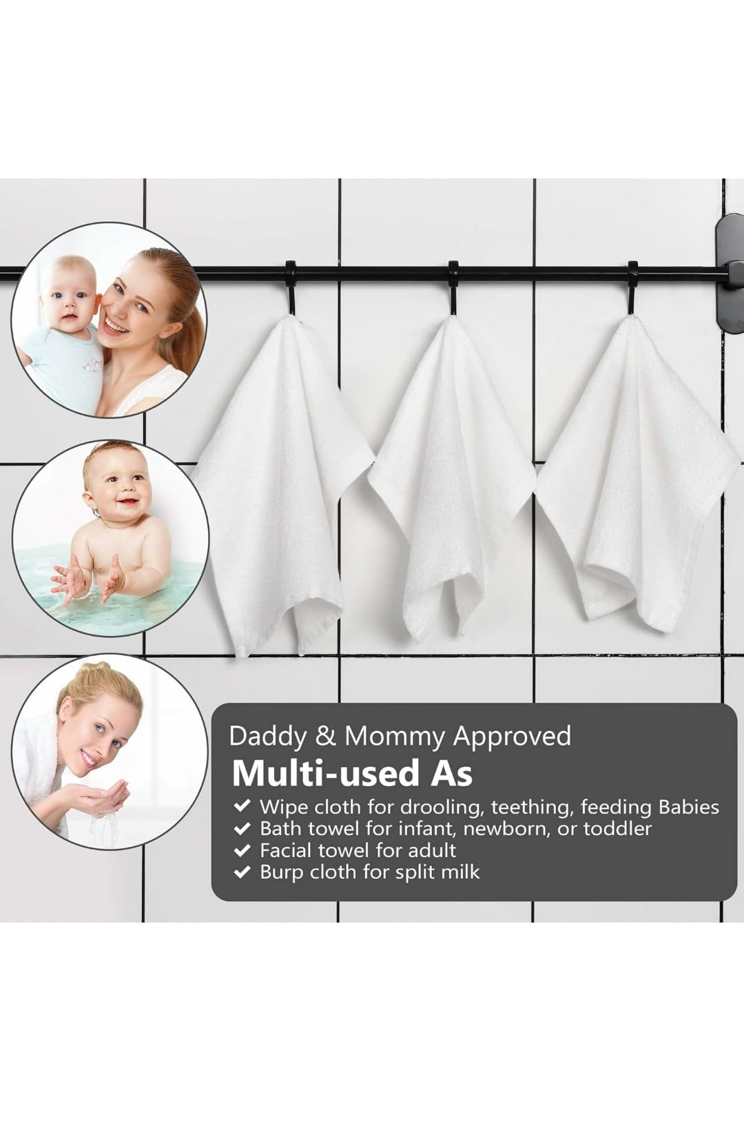  cloth measures 10x10 inches for easy handling during routines.