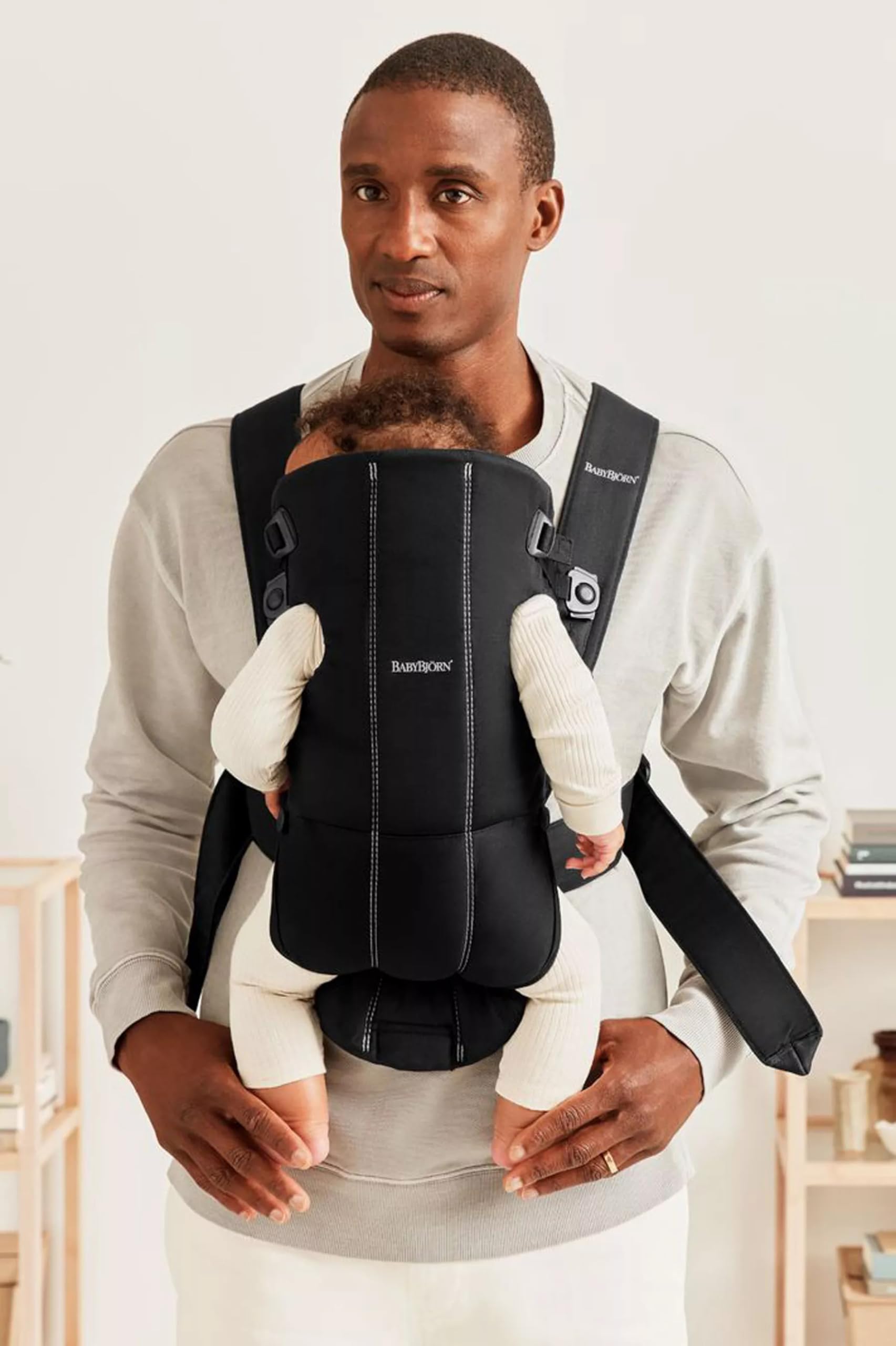 BabyBjörn Carrier Mini 3D jersey fabric option for breathable closeness.