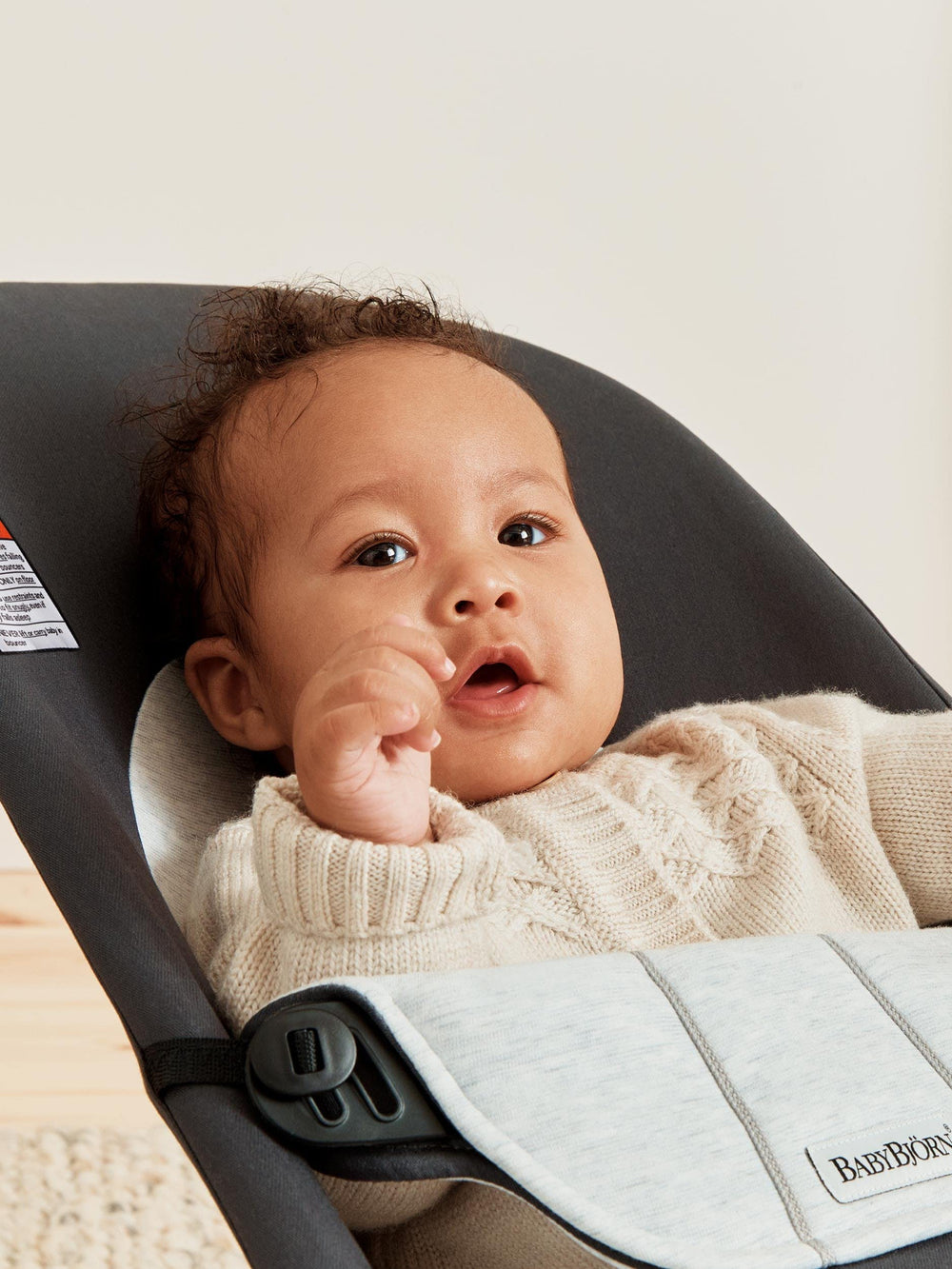 The BabyBjörn Balance Soft converts to a chair for growing children.