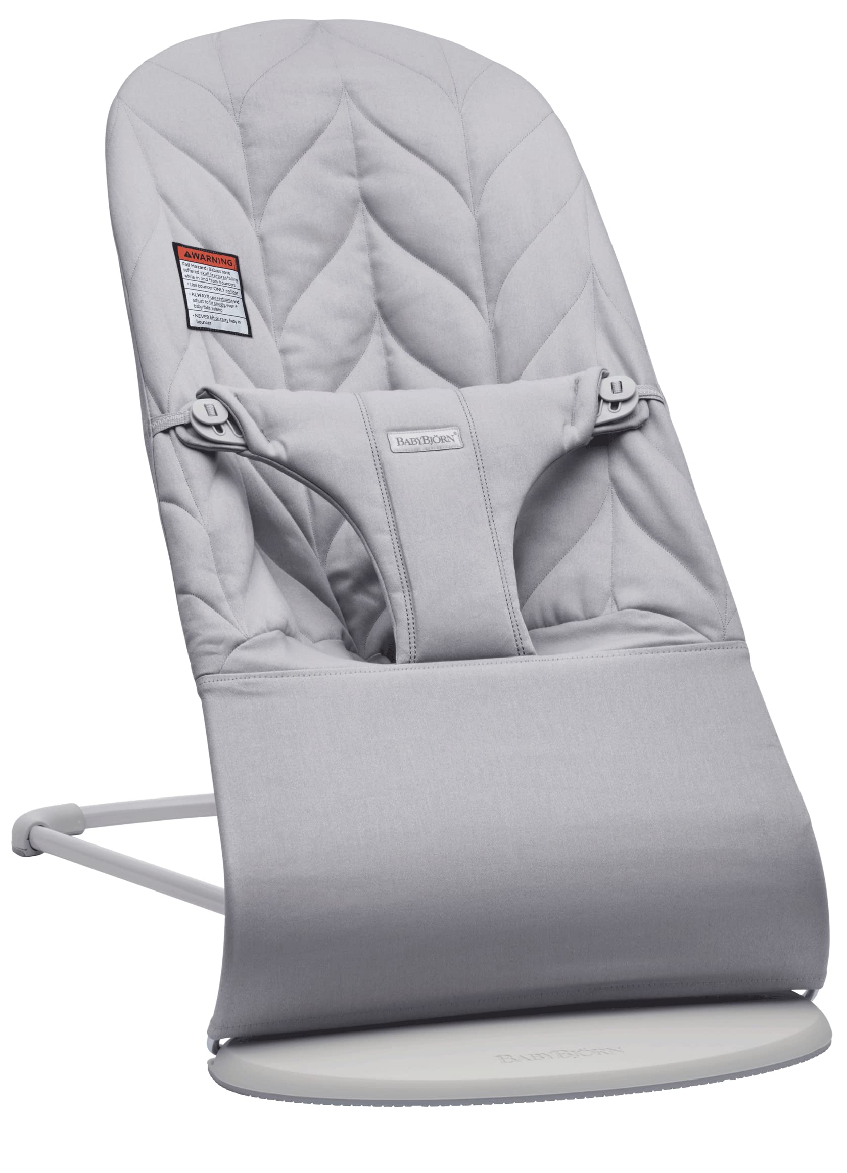 BabyBjörn Bouncer Bliss cotton cover close-up shows soft fabric for comfort.