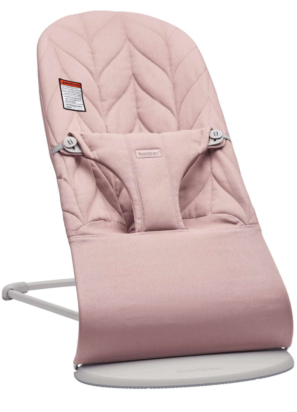 BabyBjörn Bouncer Bliss in Dusty Pink provides gentle soothing close to baby.