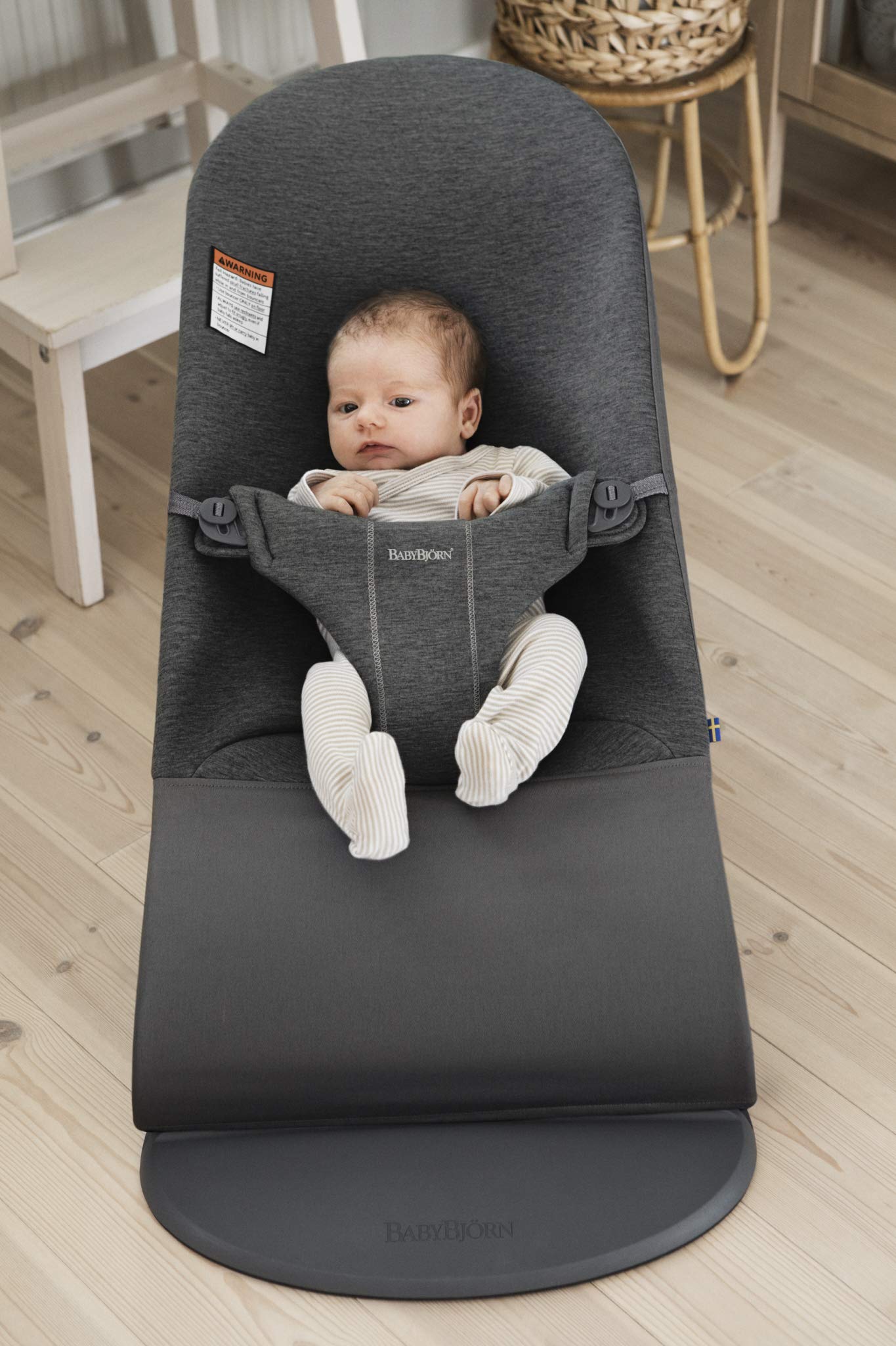 Close-up of BabyBjörn Bouncer Bliss fabric showing soft 3D jersey texture.