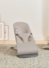 BabyBjörn Bouncer Bliss mesh close-up highlights breathable fabric for comfortable sessions.