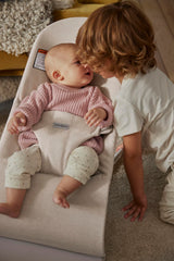BabyBjörn Bouncer Bliss reversible fabric seat, growing with child through switching modes.