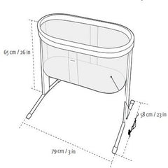 BabyBjörn cradle white folded view demonstrates easy portability.