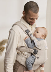 Newborn-facing-in use of harmony showing closeness and secure support for tiny infants