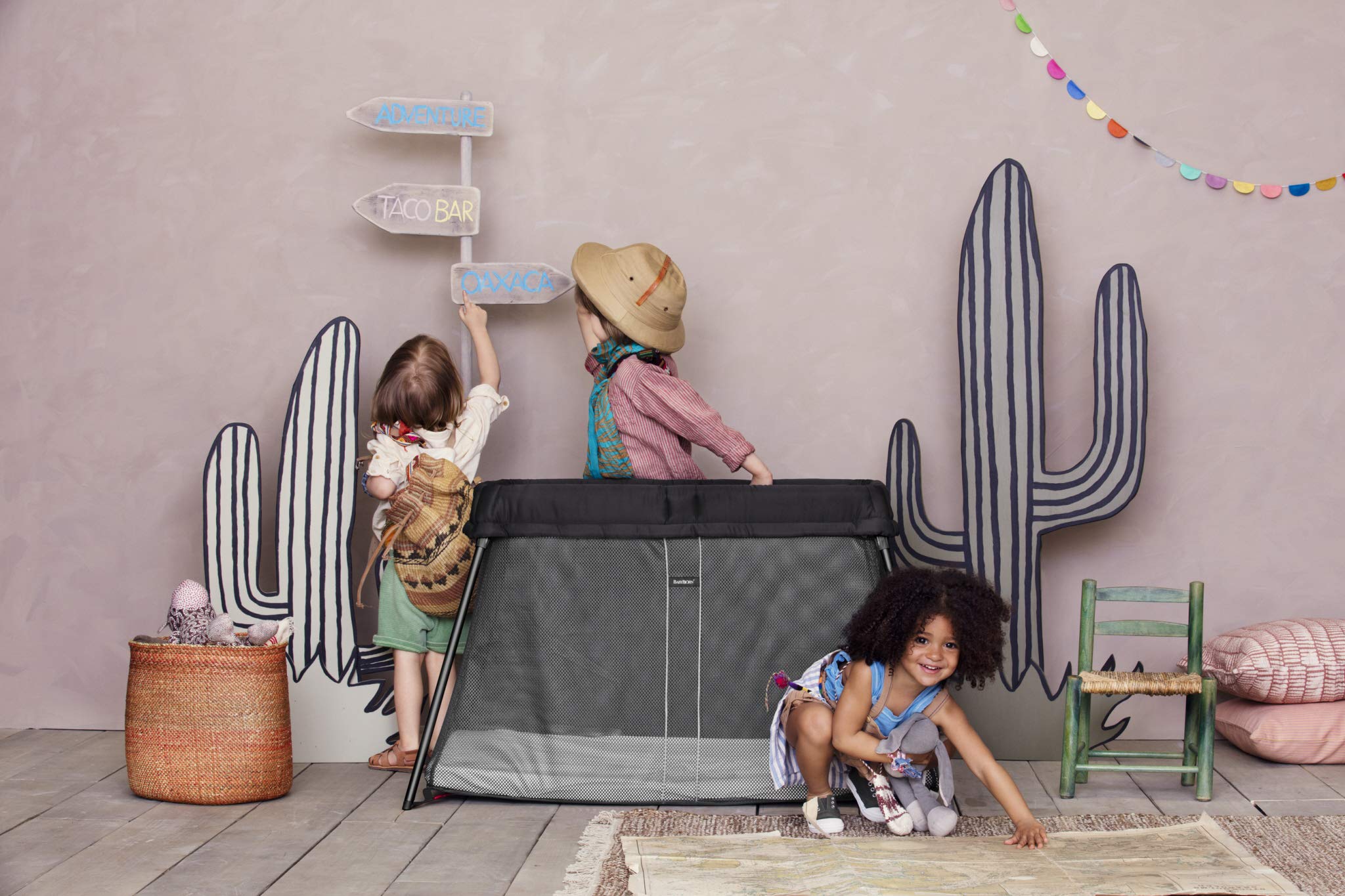 Airy design helps supervision while baby sleeps.