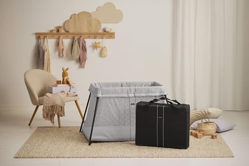 BabyBjorn Travel Crib Light folds compactly for storage.