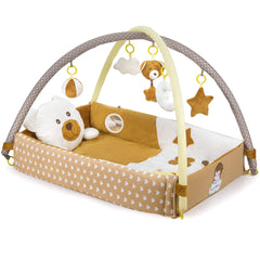 BabyBless play gym with hanging toys encourages visual exploration and grasping.