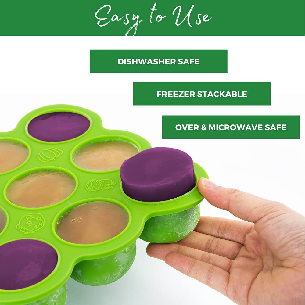 Green BABY BLISS tray ready for daily baby meals and snacks.