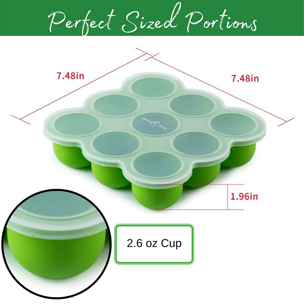 Stackable design of the BABY BLISS tray for freezer organization.