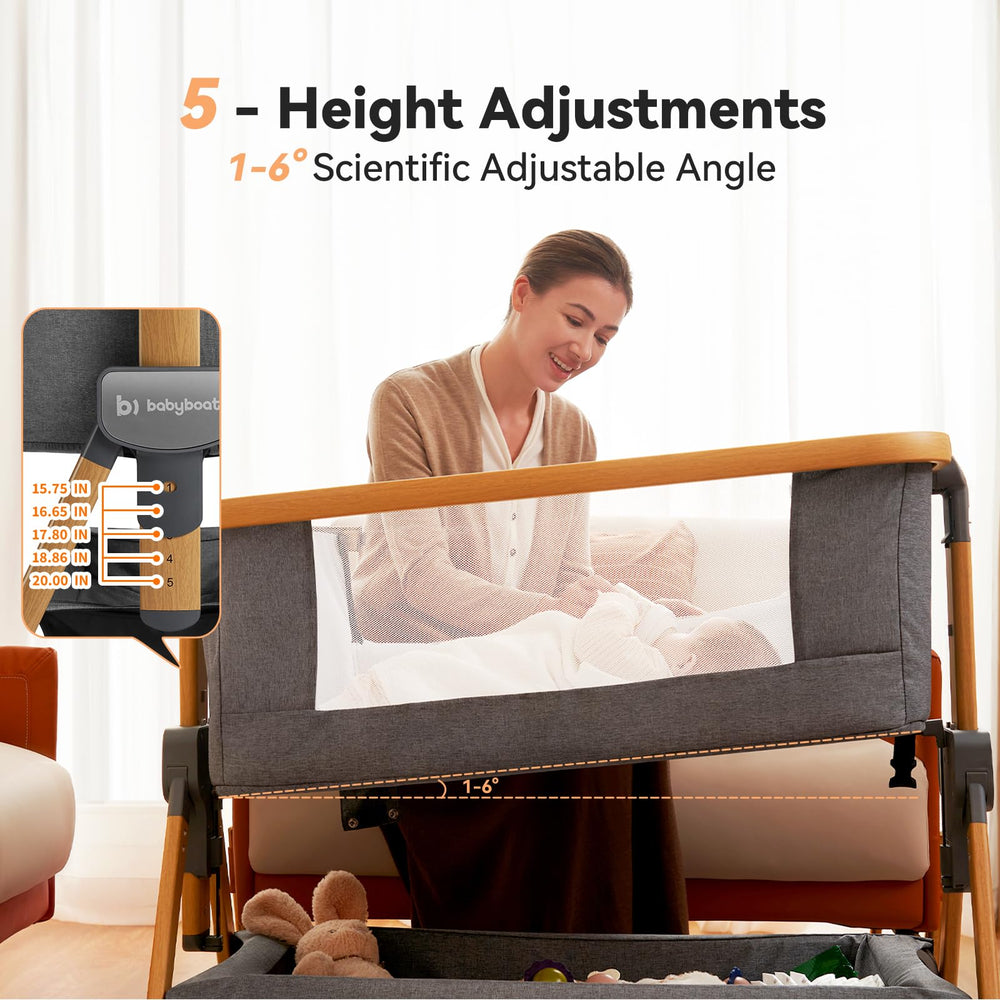 babyboat Cozy2 with four 360° wheels for easy room-to-room movement