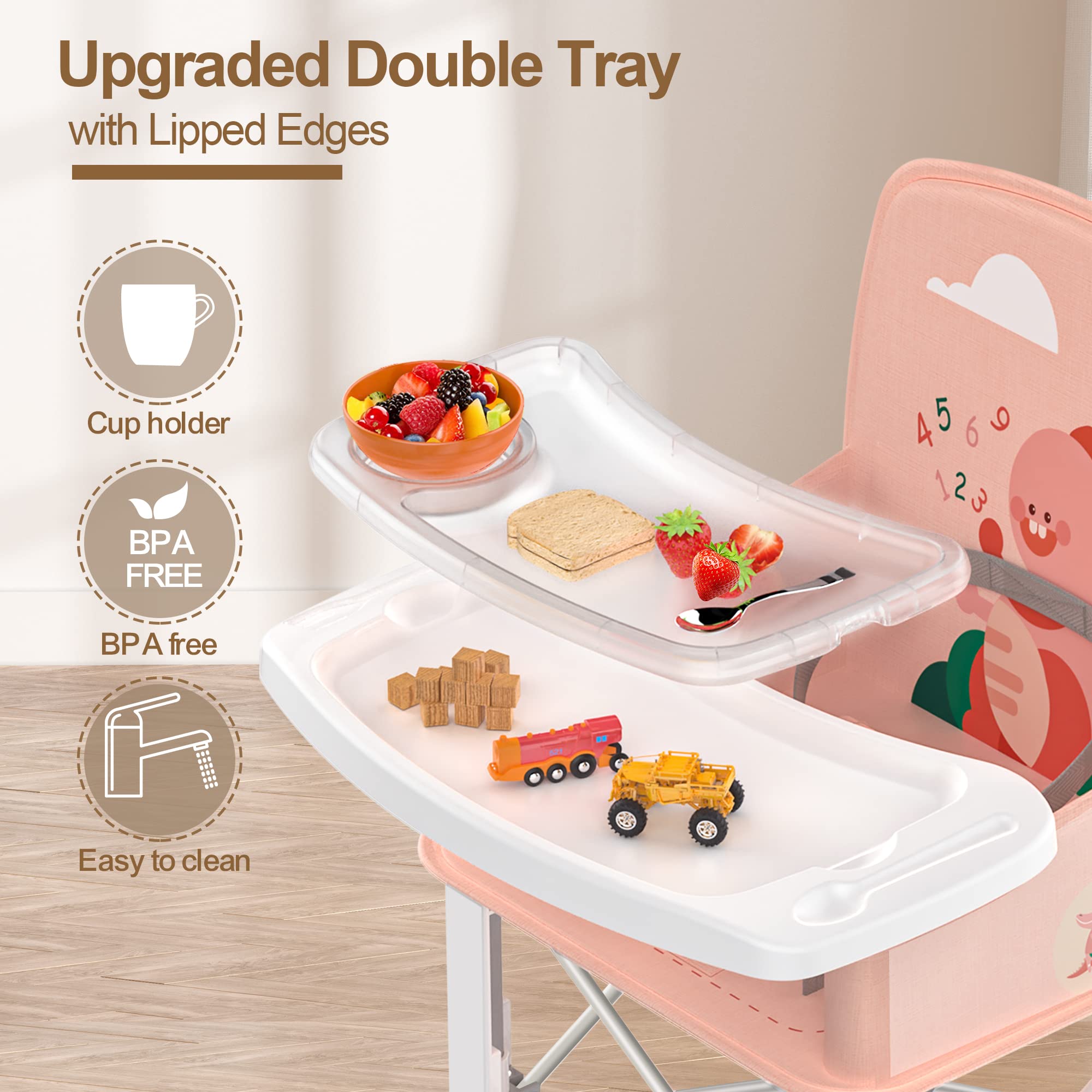 BabyBond anti-tip duck feet provide stability on uneven floors.