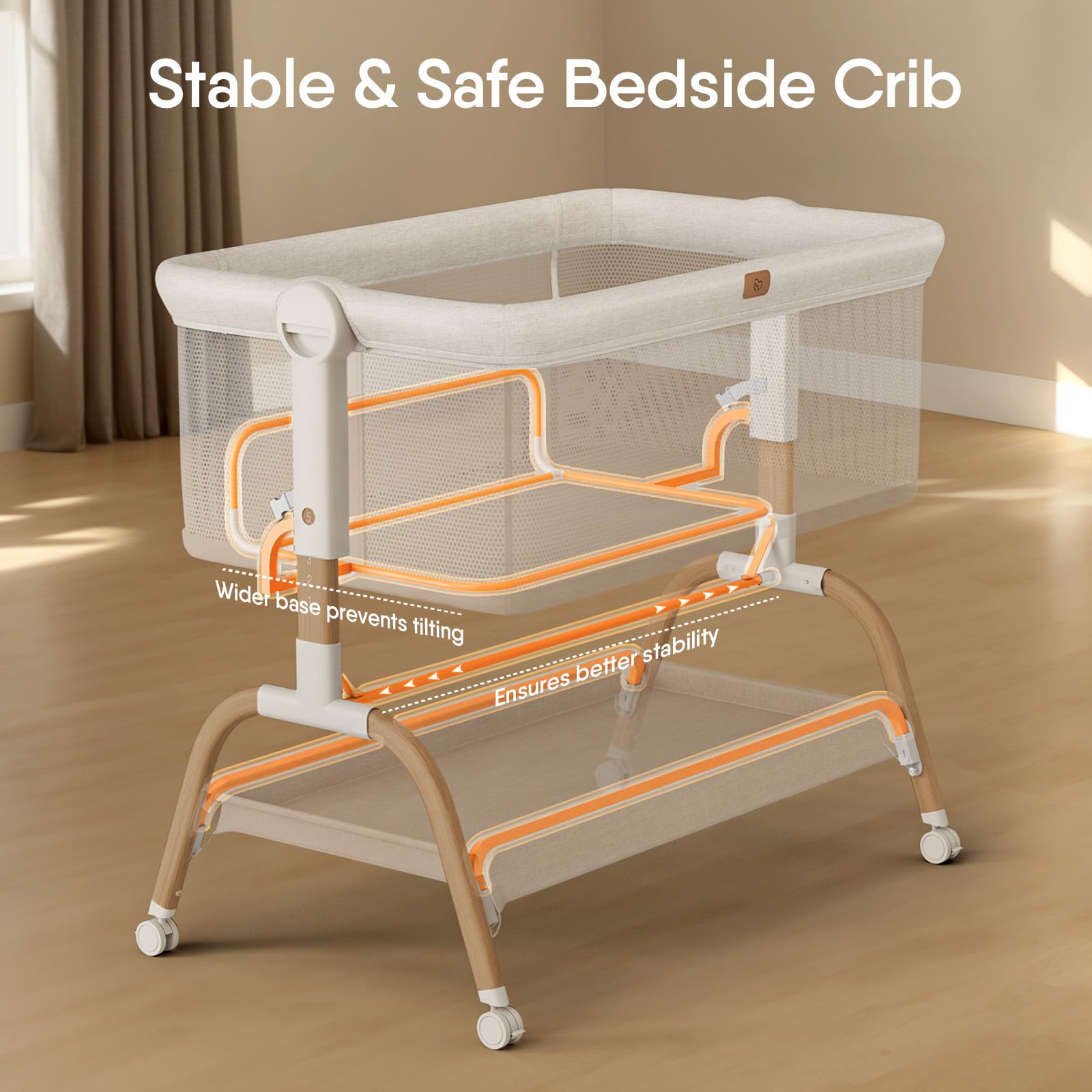 BabyBond ample storage keeps baby essentials within reach.