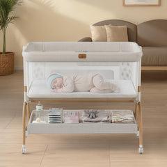 BabyBond bassinet with full mesh sides for clear visibility and airflow.