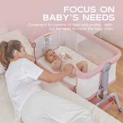 BabyBond bedside sleeper with 6-height adjustability for easy nighttime feeding.