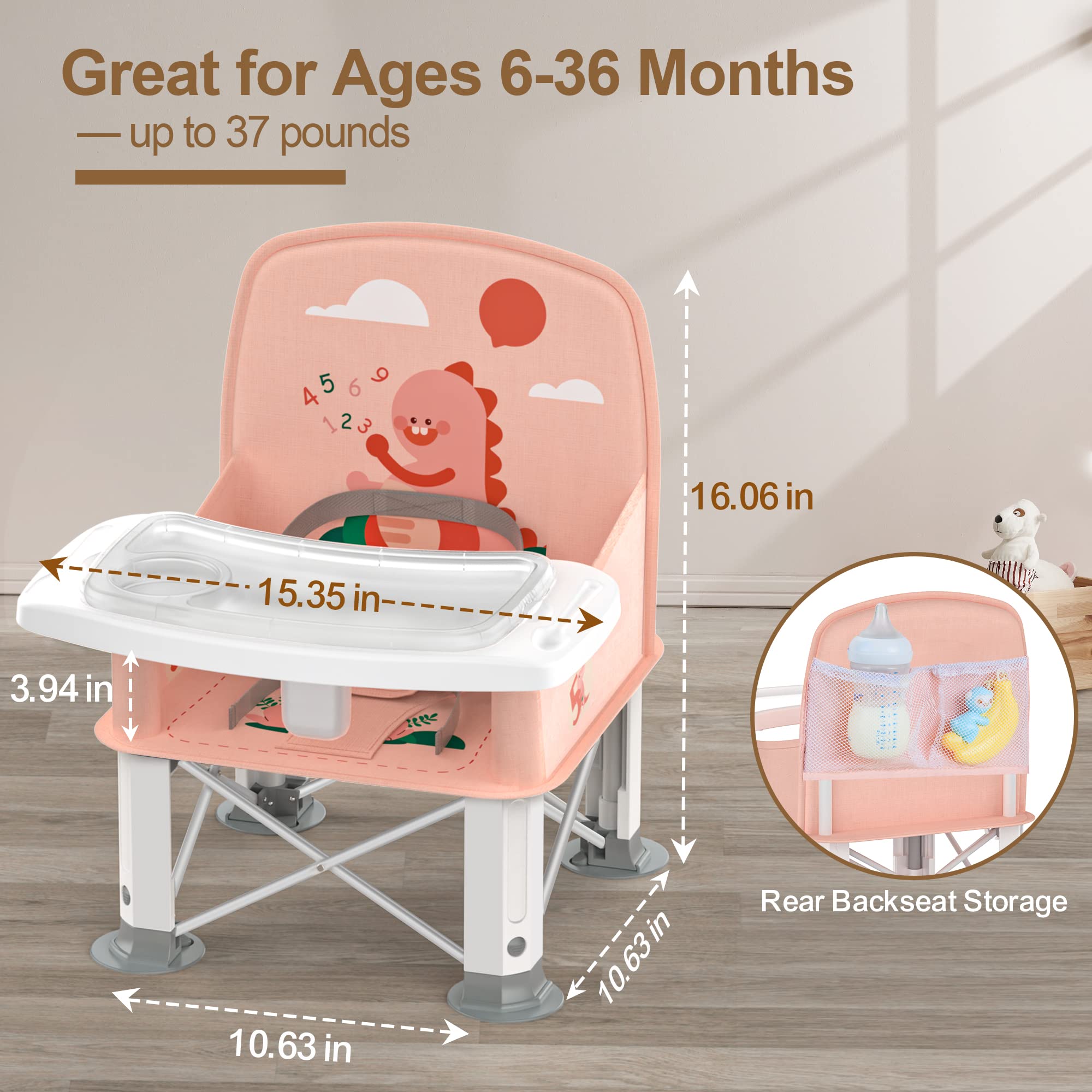 BabyBond booster seat ready for indoor or outdoor use with foldable design.