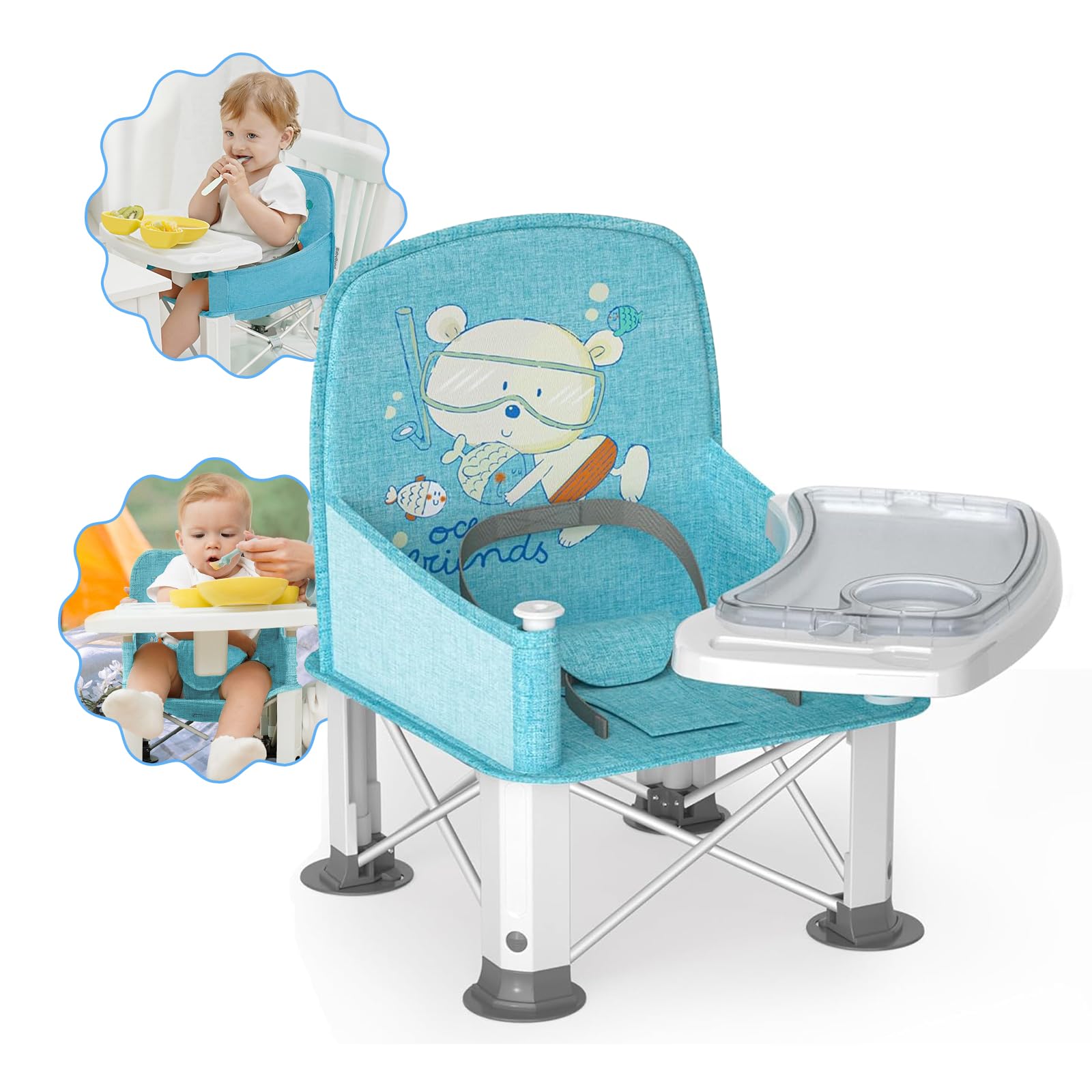 BabyBond travel booster seat foldable for dining and travel versatility