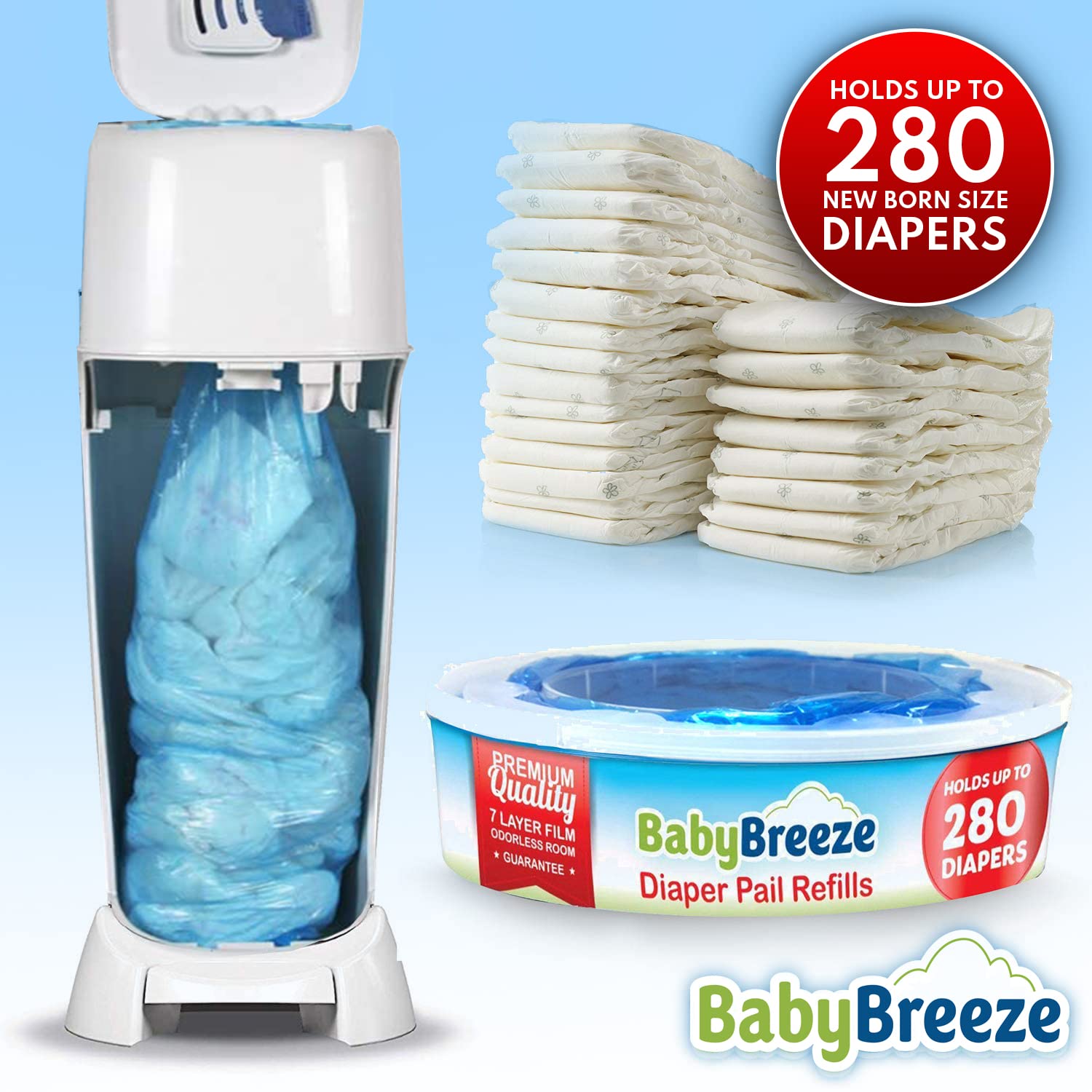 BabyBreeze bags with 7-layer tech trap odors effectively in nurseries.
