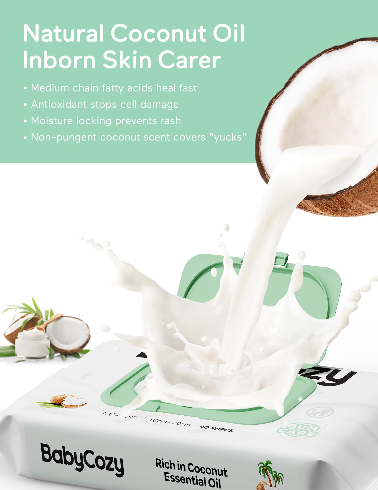 Biodegradable packaging of Babycozy Sensitive wipes supports eco-conscious parenting