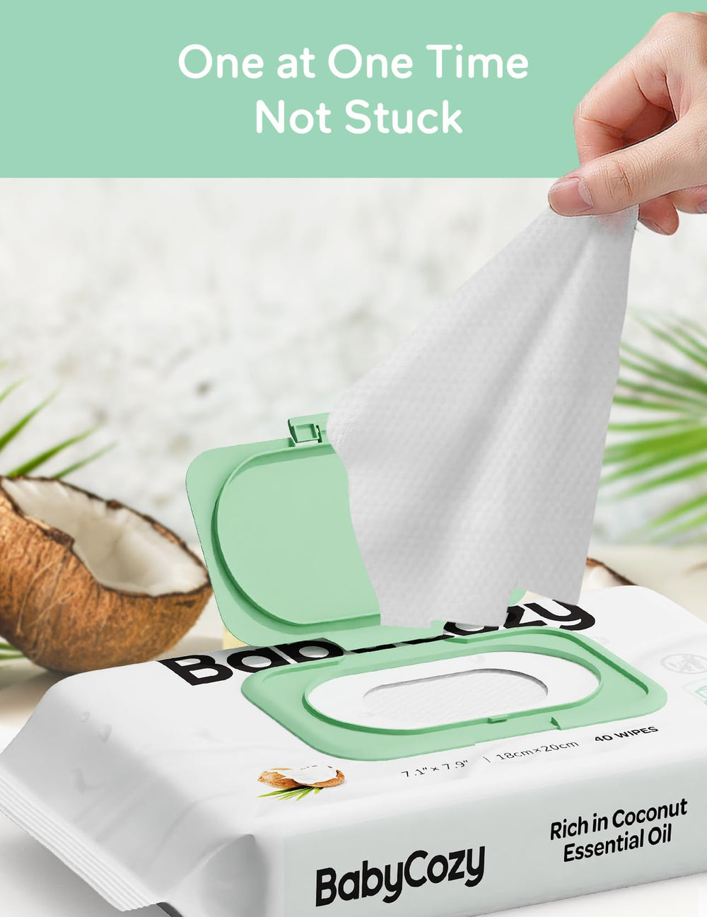 Hypoallergenic certification badge on Babycozy Sensitive wipes