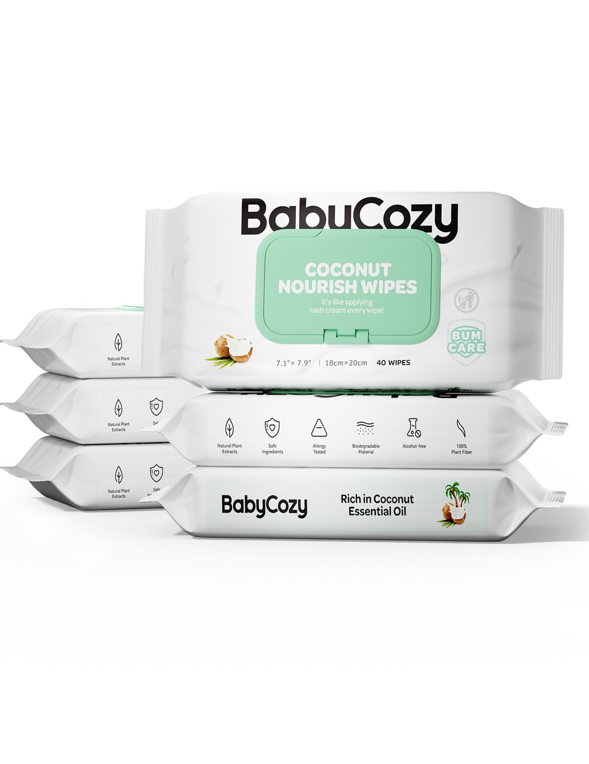 Babycozy Sensitive wipes in plant fiber pack for gentle cleansing and eco-friendly care