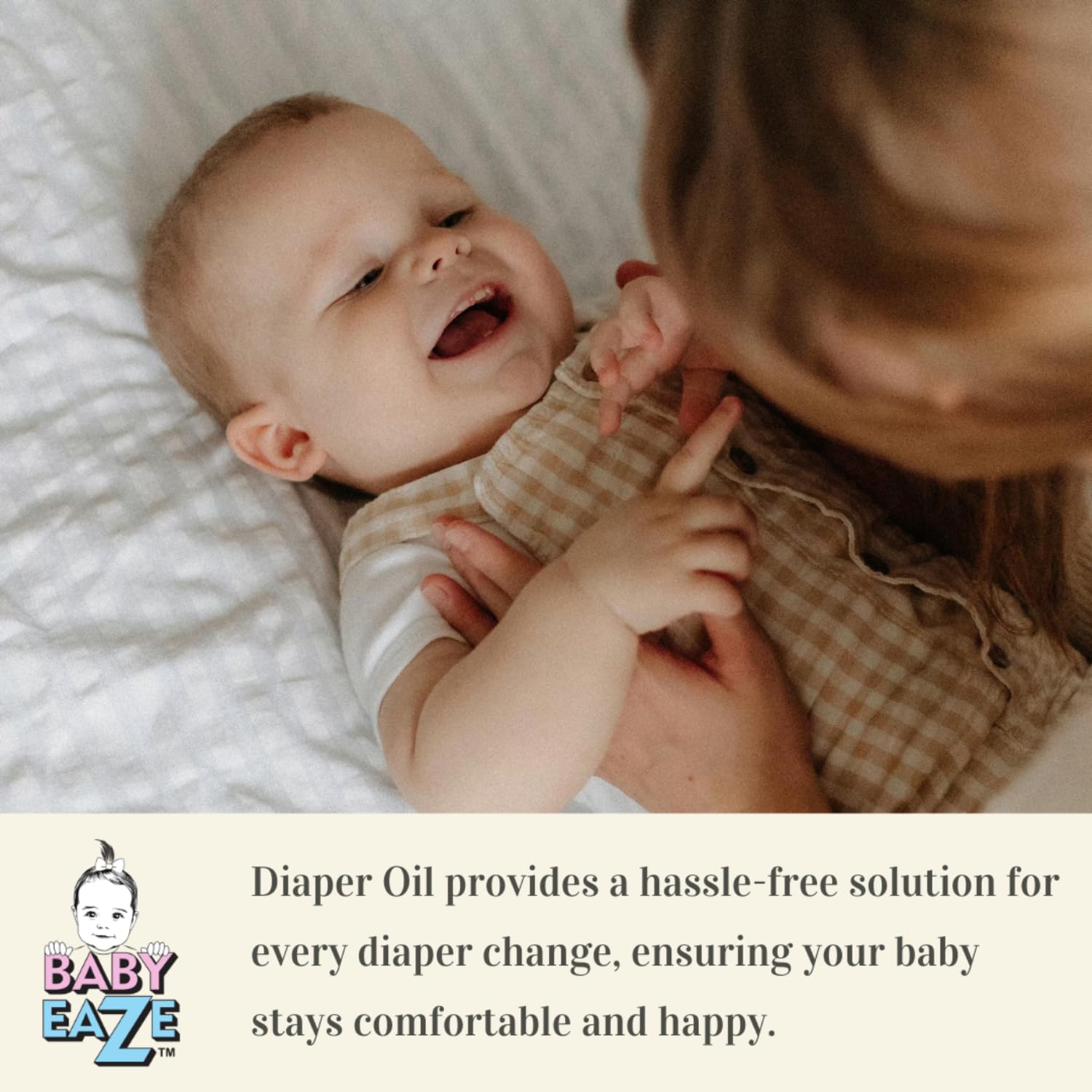 BABYEZE Organic soybean oil and coconut oils nourish the skin