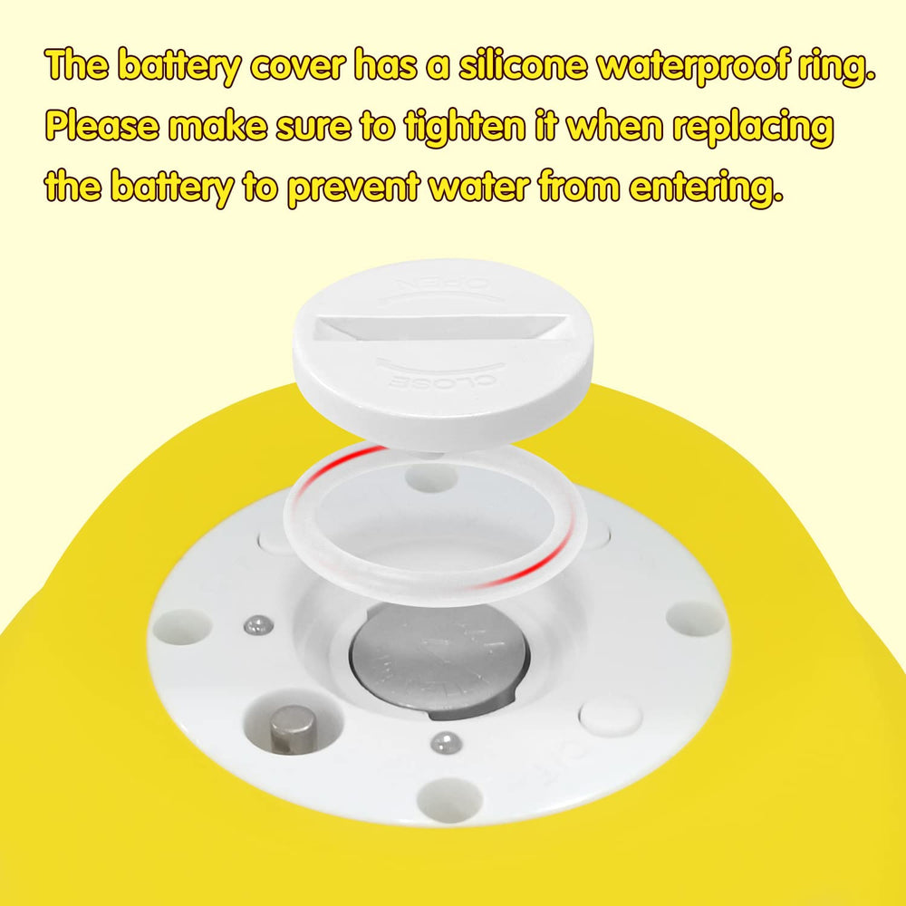 BabyElf sealed battery cover with waterproof protection.