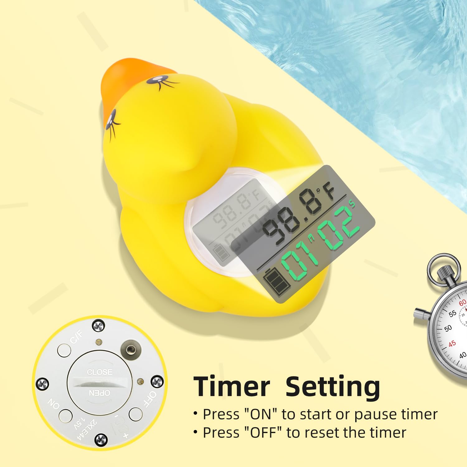 BabyElf color indicators warn when water is too cold or hot.