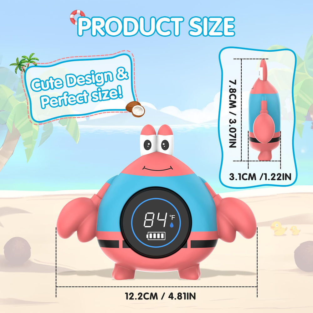 BabyElf Color Alert displays blue green red to indicate safe bath temperature ranges