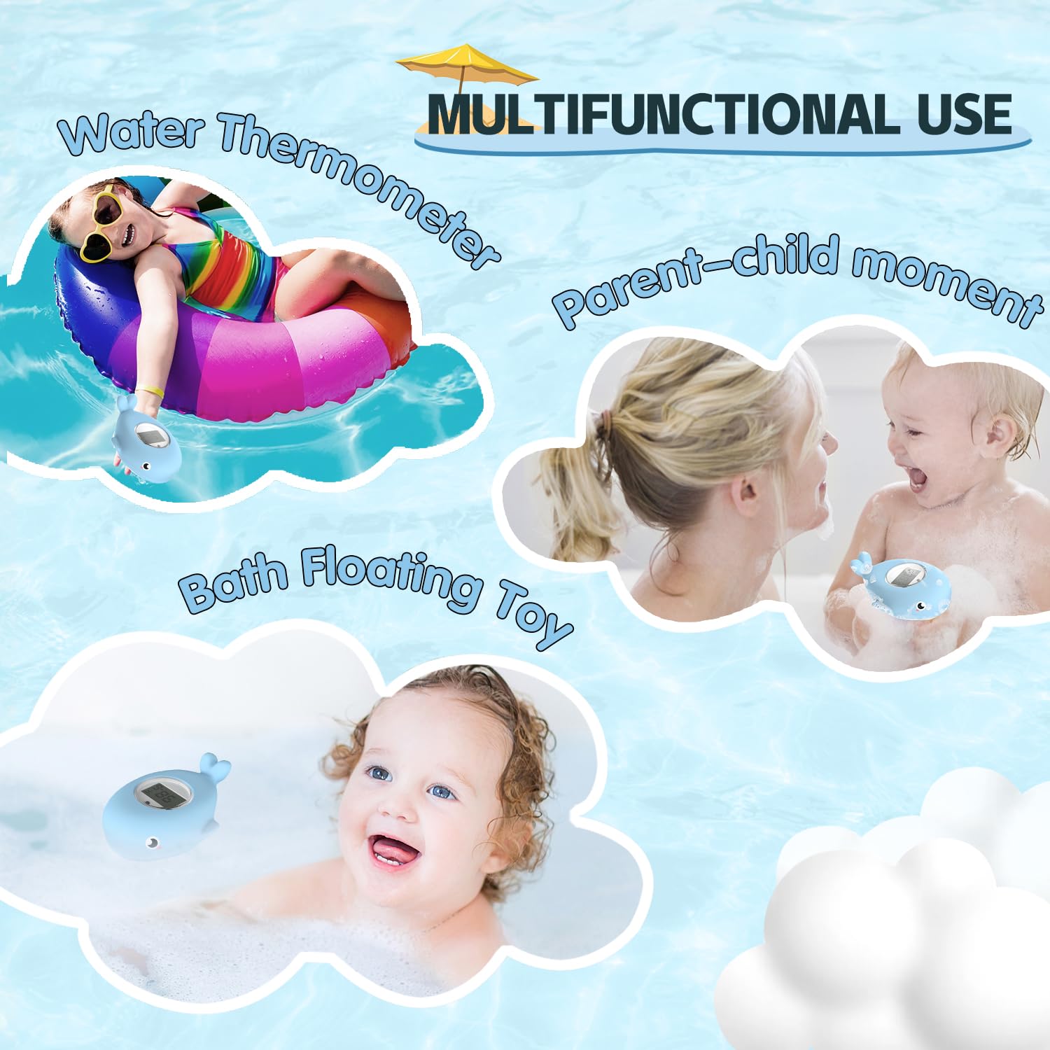 Ideal gift for newborns and toddlers to ease bath routines.