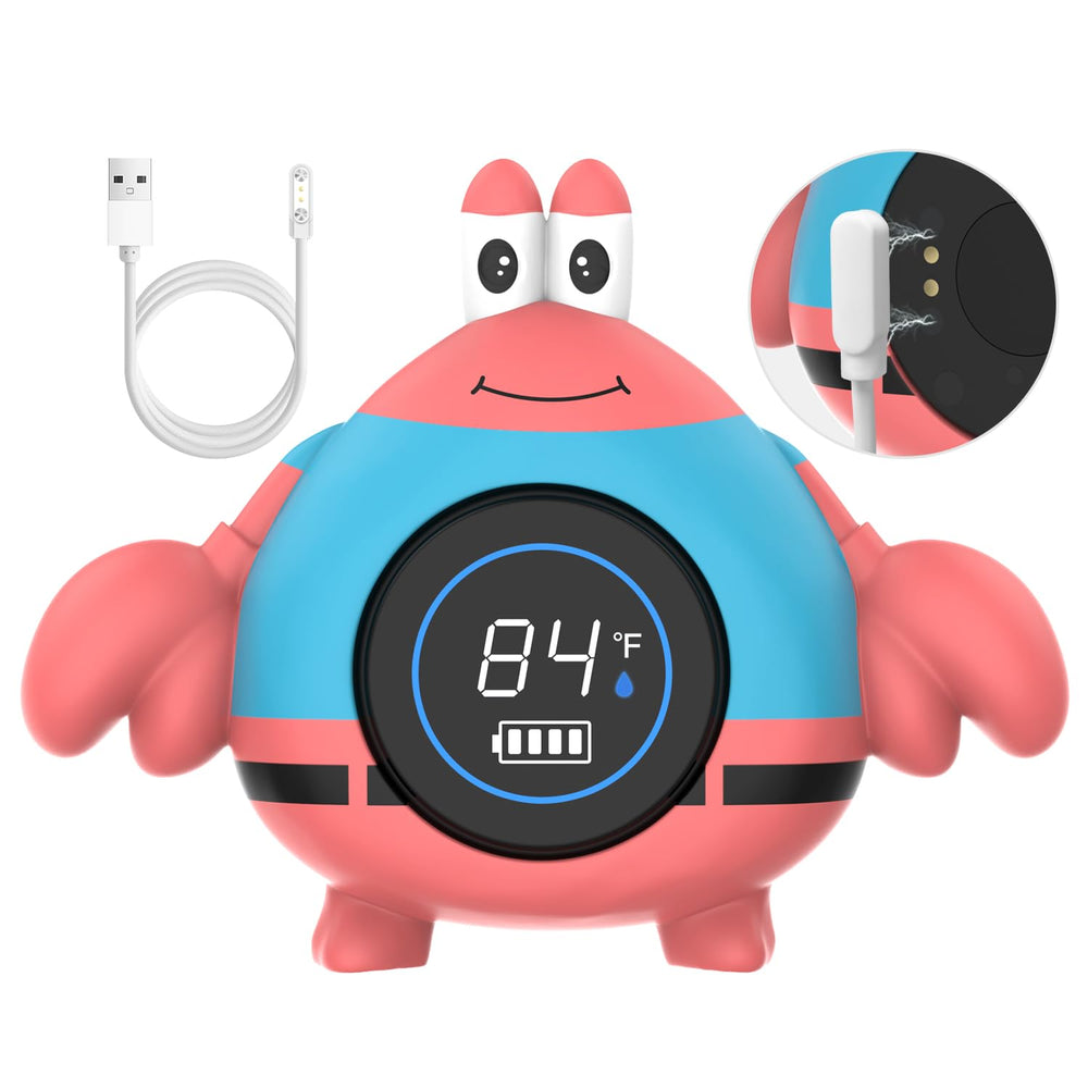 BabyElf Rechargeable Bath Thermometer with magnetic charging for easy power on the go