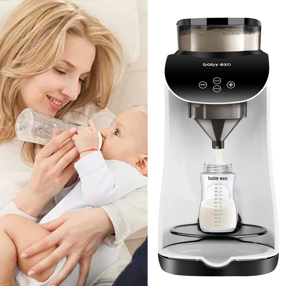BabyEXO formula box close-up emphasizing spacious 300 g capacity for varied formulas