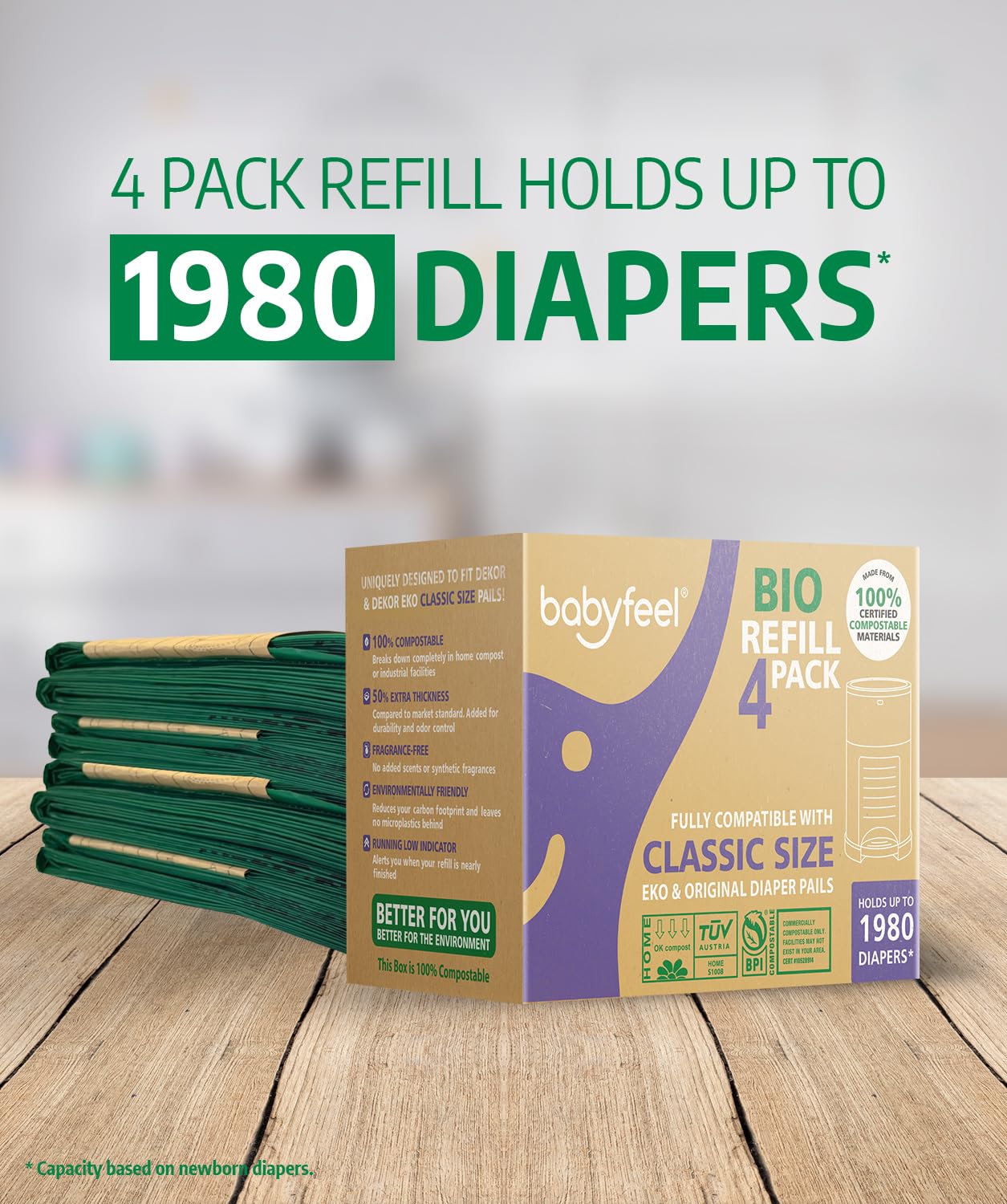Babyfeel 4-pack refills offer convenience and ongoing supply.