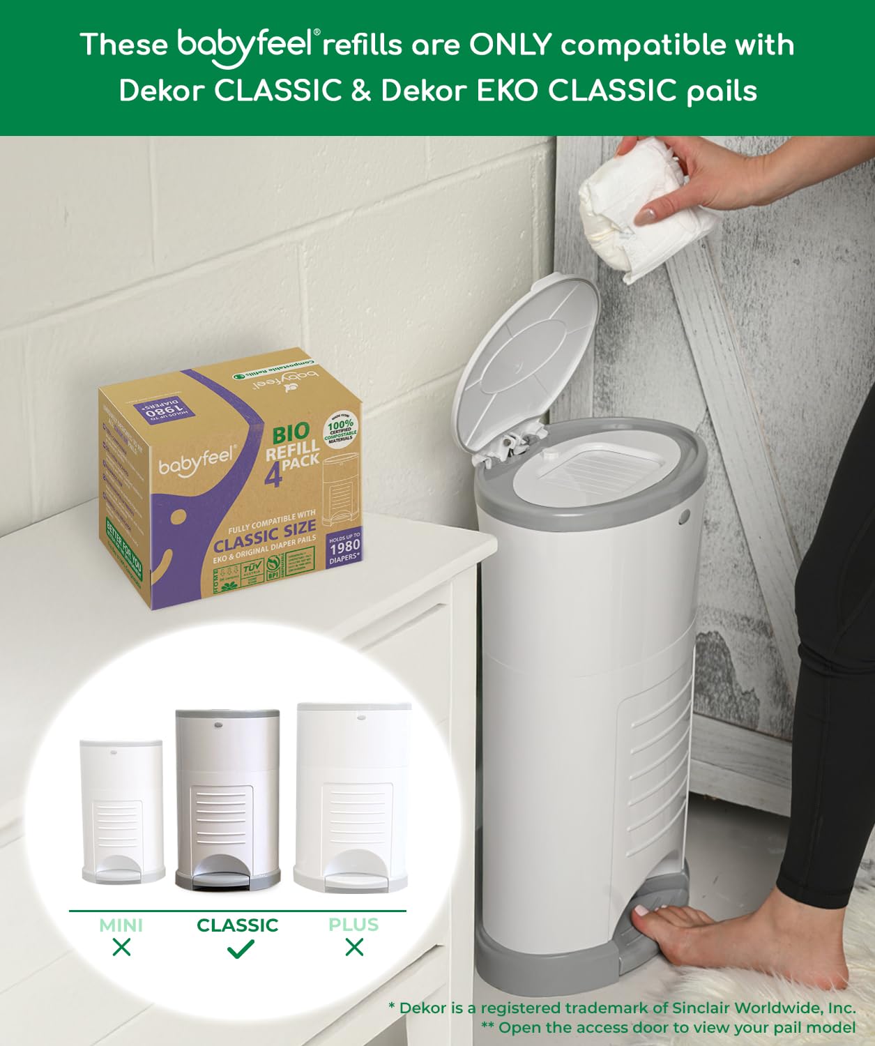 Babyfeel compostable bags meet eco standards for responsible diaper waste.