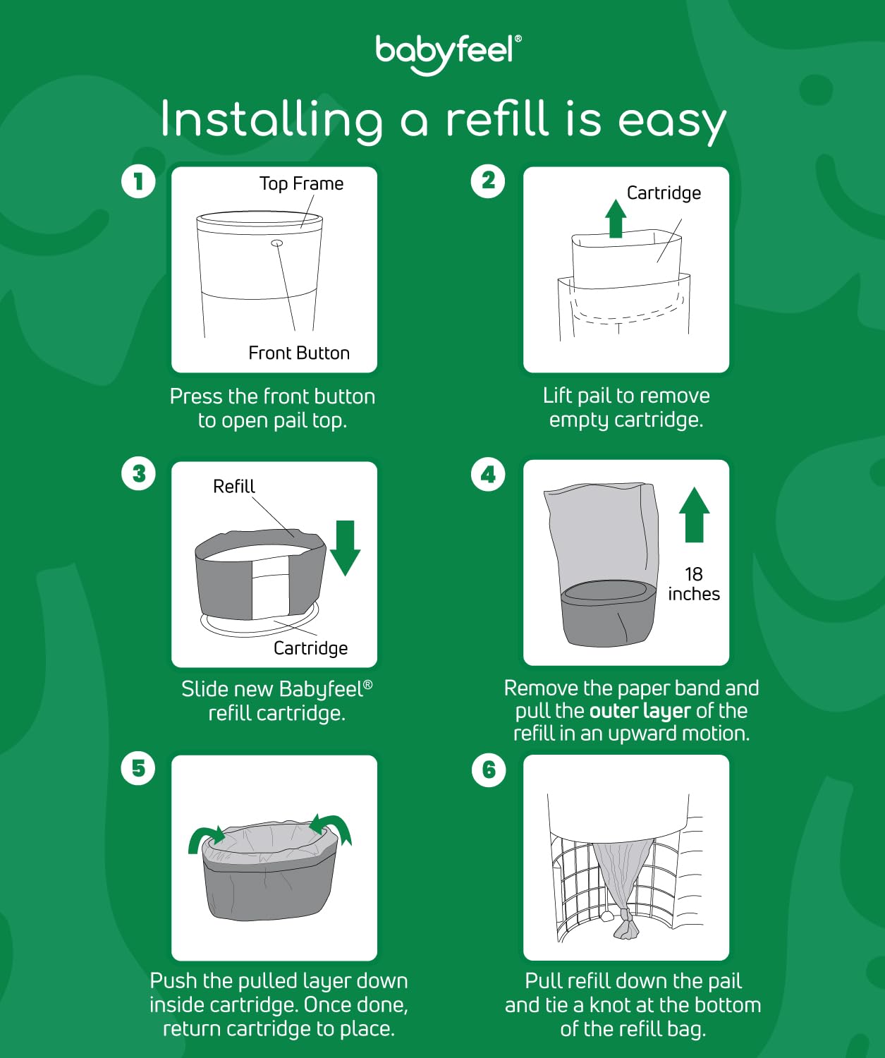 Babyfeel Dekor Classic compatibility ensures seamless diaper pail use.