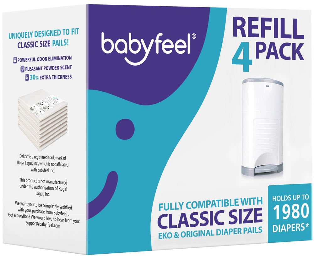 Babyfeel Dekor Classic refill 4-pack for easy nursery waste management