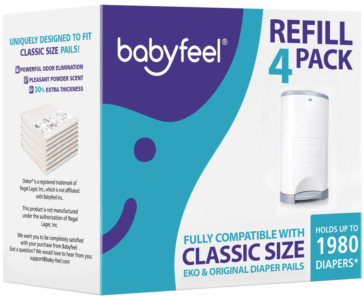Babyfeel Dekor Classic refill 4-pack for easy nursery waste management