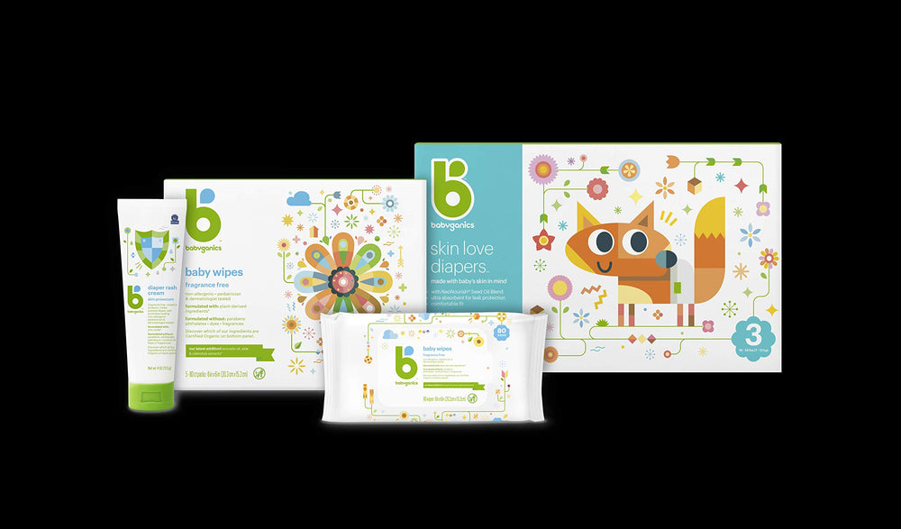 BabyGanics fragrance-free wipes packaging back explains safety features.