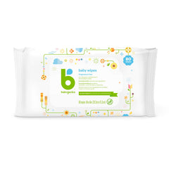 BabyGanics fragrance-free wipes packaging front; gentle cleansing for babies.