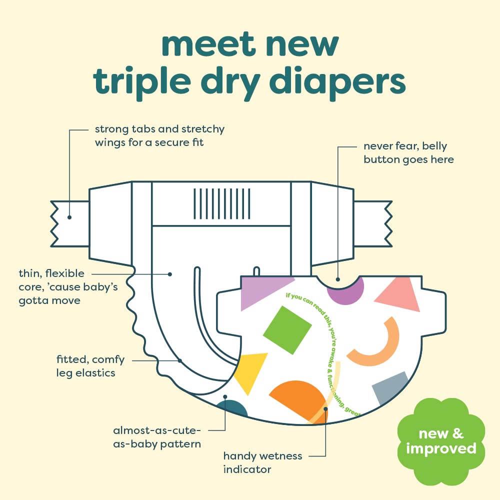 BabyGanics Size 1 diaper highlighting breathable layer for skin comfort